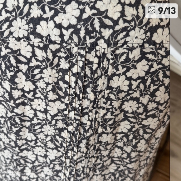 Faherty Isha Nusa Floral warm grey Pintuck Sheath Dress Size Medium - Picture 11 of 15